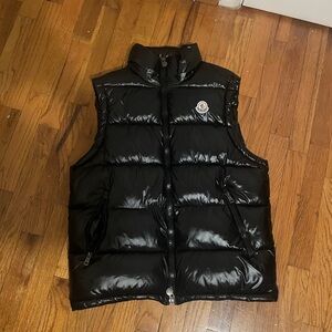 Moncler Shiny Black Quilted Vest